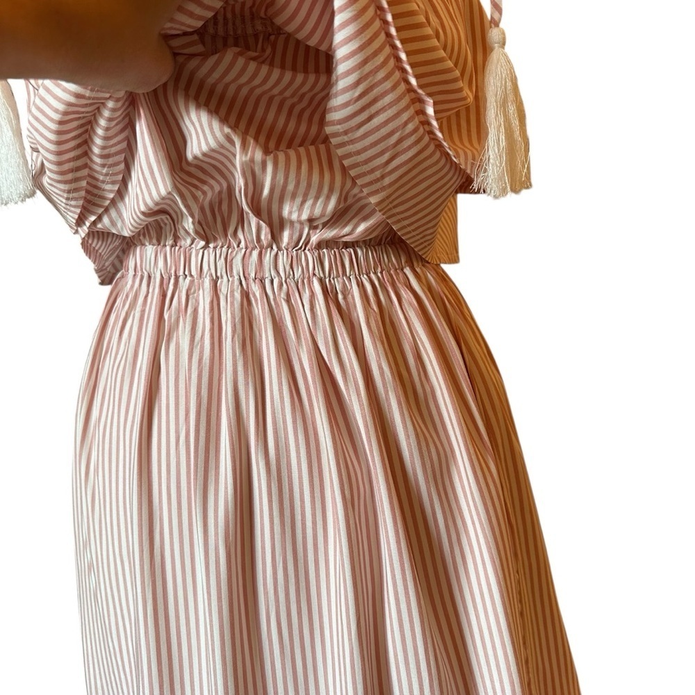 NWT BB Dakota | Women's Pink & Cream Strip Tiered Maxi Dress Size XS - Picture 12 of 15